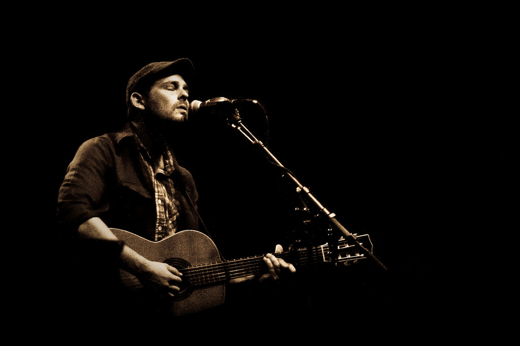 This image is Gregory Alan Isakov performing his music.