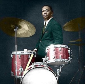 This image is about the greatest jazz drummer Art Blackey