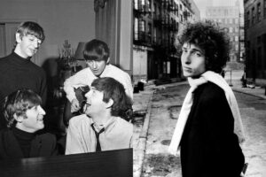 This image is about The Beatles and Bob Dylan