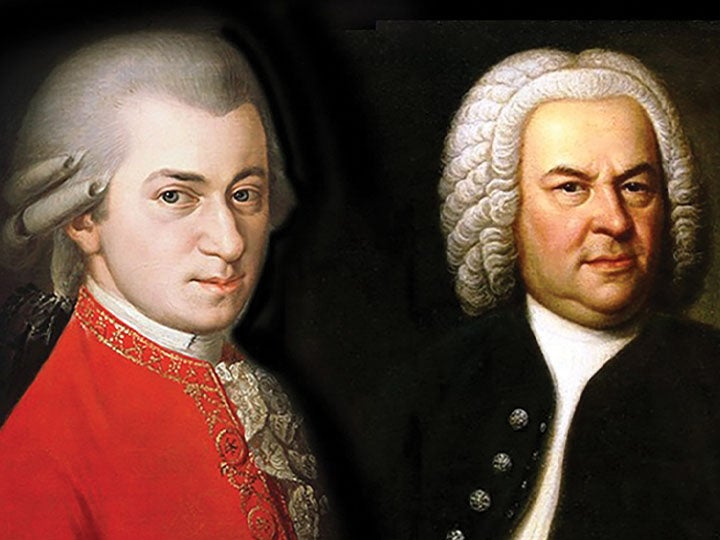 This image is about Bach and Mozart